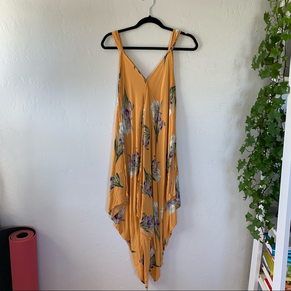 Easel Size M Mustard Floral Dress